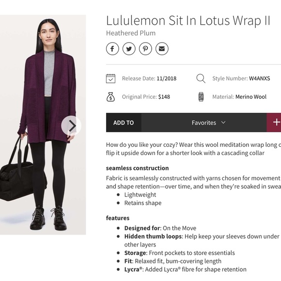 LULULEMON sit in lotus wrap - Picture 3 of 6
